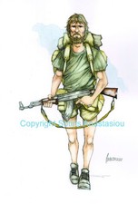 ORIGINAL Military Painting - RHODESIAN SELOUS SCOUT. TEMBUE 1977.