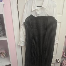 Shein Plus Size Pinstripe Dress in Size 3x Never Work Business Wear