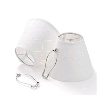 Linen Lamp Shades Set of 2, 6 x 11 x 8inch Large Size  Stripe-8 White