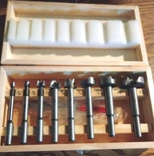 BASYNOL Forstner bit set 8 Piece Precision Forstner Bit Set In Wood Box