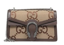 NEW GUCCI DIONYSUS CANVAS LEATHER MAXI GG CHA...