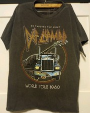 Def Leppard T-Shirt Mens L Black 1980 On Through The Night Tour Band Graphic Tee