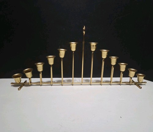 Gold Brass Metal Graduated 12 Taper Candelabra Candle Holder Stand 20×9 ...