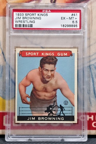 1933 Goudey Gum Sport Kings #41 JIM BROWNING PSA 6.5 EX-MT+ Wrestling Prewar
