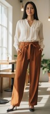 L*Space~Sezane~High Waisted~Wide Leg~Pleated Women’s Pants~NWT Sz Small