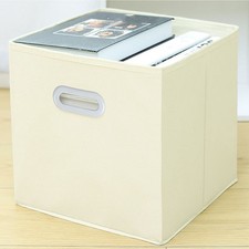 (Beige) 11 Pouces Organisateur De Cubes De Rangement En Tissu Pliable Avec OB