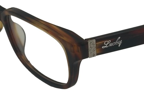 Lucky Brand Mens Ophthalmic Eyeglass Rectangle Brown Plastic D502. 50mm - Picture 3 of 13