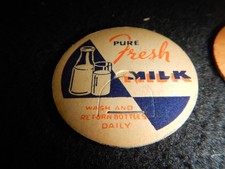 lot Vintage cardboard milk bottle cap pure fresh milk