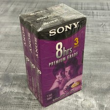 Sony VHS Blank 8 Hour HRS EP 3-Pack Video Tapes T-160 BRAND NEW SEALED RARE