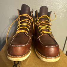 Red Wing Shoes Mens Brown Leather Moc Toe Ank...