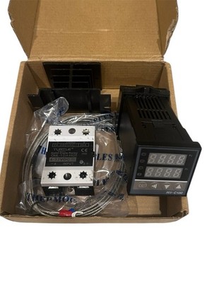 New In Box RKC REX-C100FK02-V*AB Temperature Controller with K Thermocouple Kit