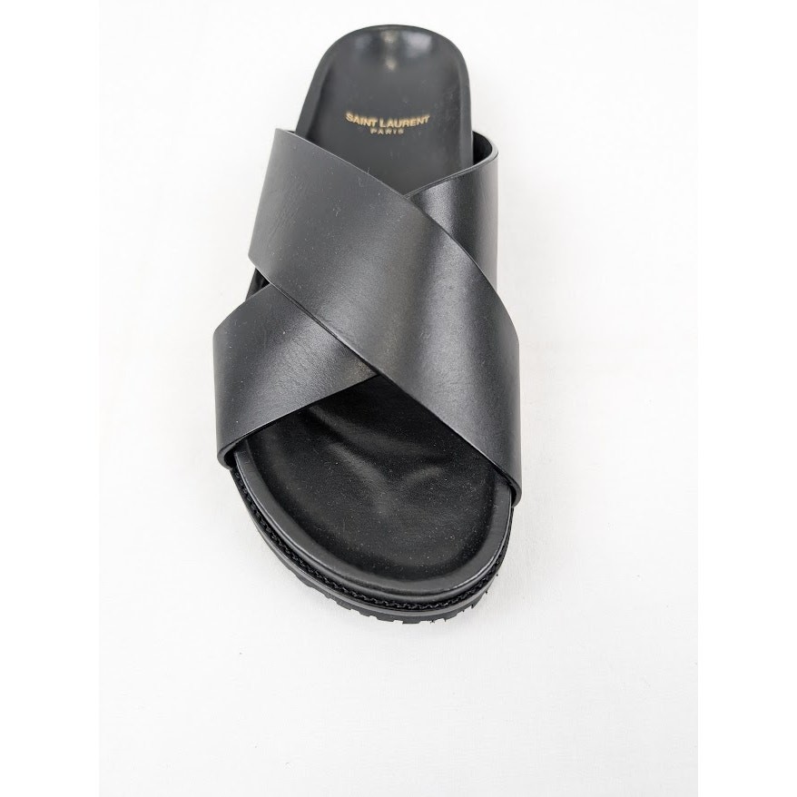 Saint Laurent Paris Jimmy Cross sandalo nero nuovo con scatola 41