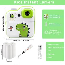Dinosaur Print Camera 1080P Video 2.4 IPS 10x Zoom Kids US