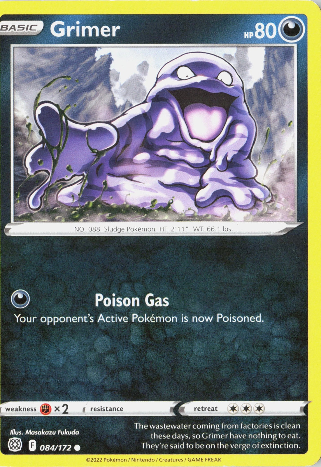 Grimer 084/172 Brilliant Stars Common NM Pokemon TCG
