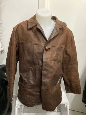Jacke Mantel Frye Men Leder Farbe Dunkelbraun Größe XL Cod. AM224
