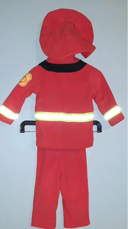 Carters Firefighter Halloween Costume Toddler size 12 Months Fleece Reflective - Image 2 of 4