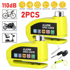 2PC For Motorcycle Scooter Anti-theft Brake Disc Lock Wheel Alarm Security Loud