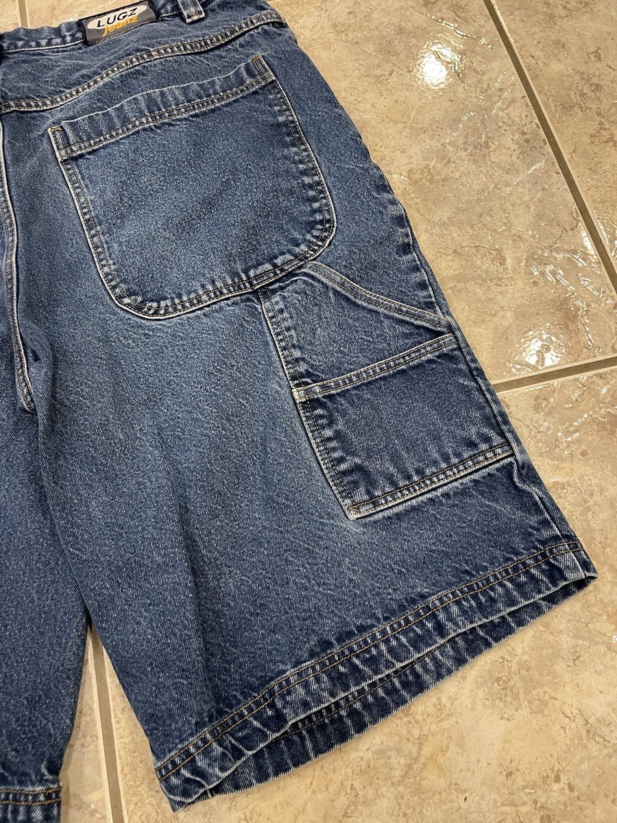 Vtg 90s Y2K 42 (Fit 40 ) LUGZ Carpenter Shorts Baggy Denim Jean