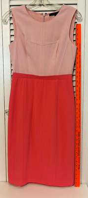 BCBG MaxAzria ''Blair'' Two-Tone Pink/Coral Dress Pencil Sheath Size 2 Simple