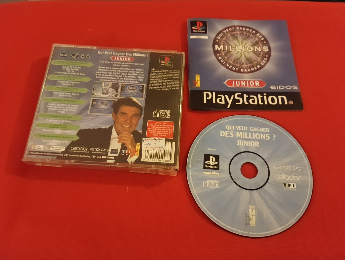 QUI VEUT GAGNER DES MILLIONS? JUNIOR PS1 SONY PLAYSTATION 1 EN BOITE PAL FR