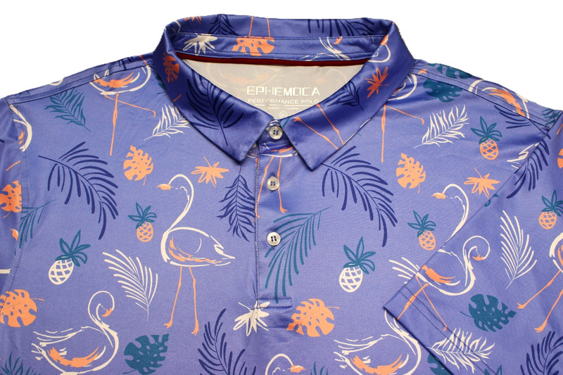 EPH EMOCA PERFORMANCE STRETCH POLY SPANDEX GOLF SHIRT--XL--STUNNING ARTWORK!!!!!