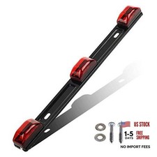 Clearance ID BAR Marker Light 3 Light 9 LED Trailer Sealed Stainless Red