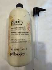 Philosophy Purity Made Simple One-Step Facial Cleanser W/Pump, 32 oz, Sealed