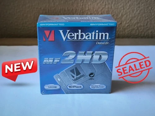 💾Verbatim DataLife MF-2HD 1,44 MB 3,5" Floppy Disk - NEW Sealed 10 Pack (87410)