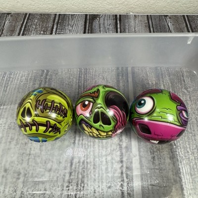 Set of 3 Bad Balls Foam Mad Ball Vending Machine Prize Toy VTG Y2K Monster KO