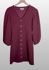 Madewell Plum Button-Front Mini Dress xxs