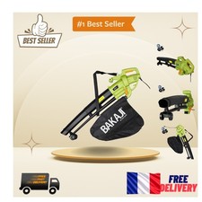 Souffleur de Feuilles Électrique - 3000W, Réservoir de 45L pour Jardin Propre