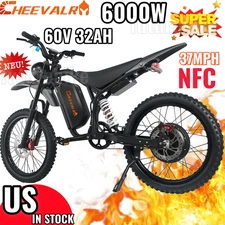 6000W Electric Dirt Bike E-Mountainbike 60V 32AH 37MPH NFC Adult Off-road Ebike