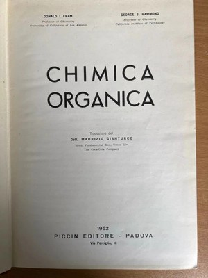 ORGANISCHE CHEMIE CRAM - HAMMOND 1962 PICCIN VERLAG SEHR GUT