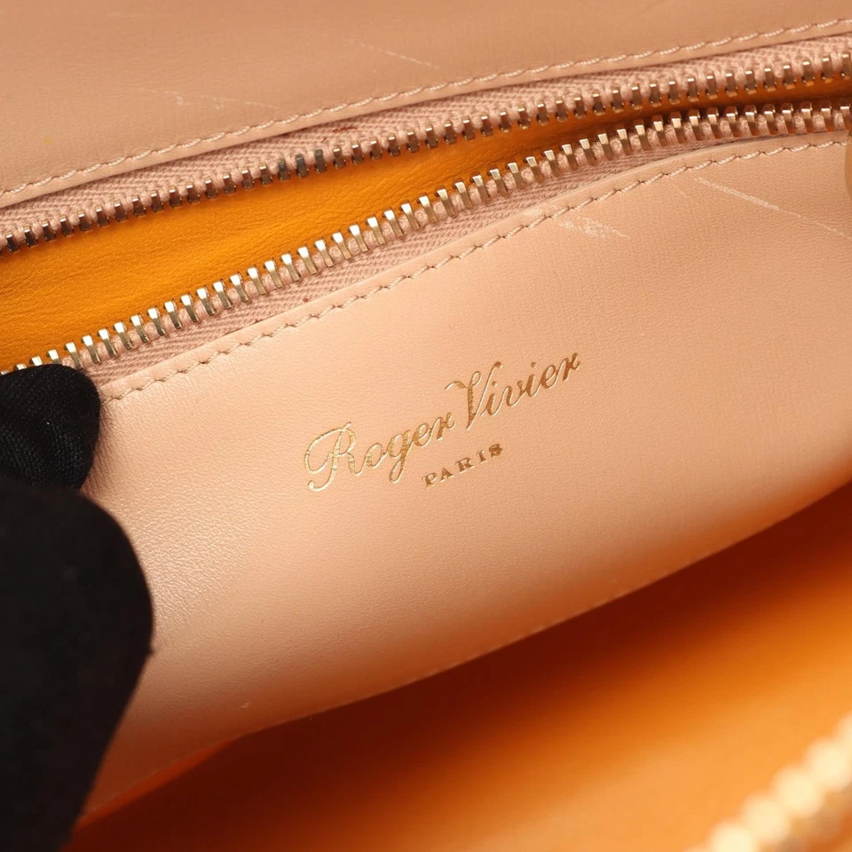 Bolso de Hombro Roger Vivier Bolso de Mano Cuero Naranja Usado Mujer Bandolera Foto 4 de 4