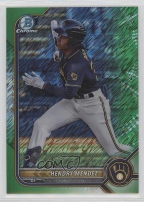 2022 Bowman Chrome Prospects Green Shimmer Refractor 12/99 Hendry Mendez 0z0v