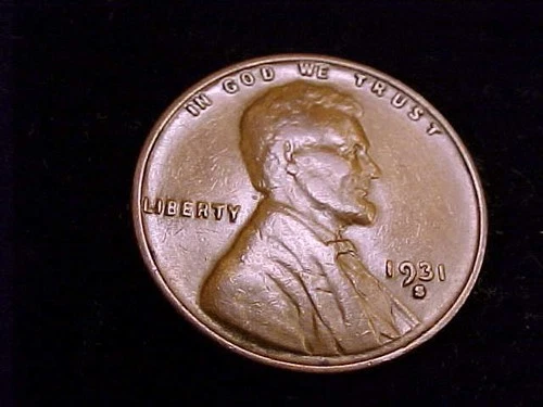 1931-S Lincoln Cent, Very Fine Grade.
