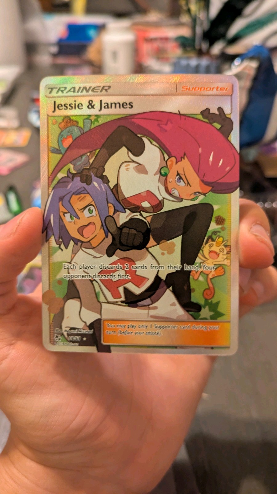 Pokemon Trainer Card Jessie & James Supporter Holo Foil 68/68