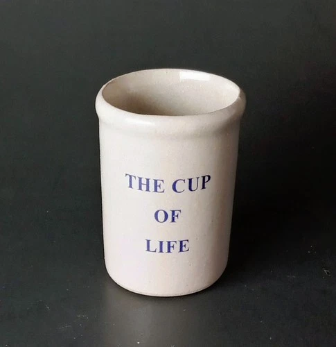 VTG 2" Glazed Red Wing Mini Stoneware "The Cup of Life" Cup/Crock RARE