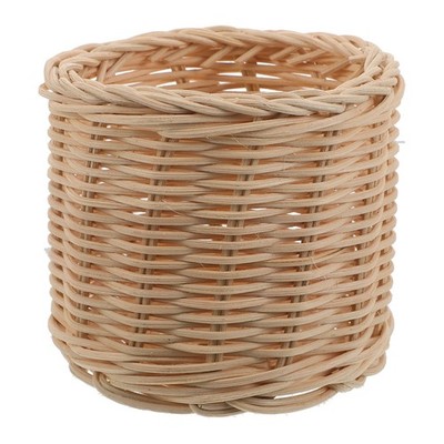 Kleiner Aufbewahrungskorb Aus Rattan Federmäppchen Universitätsstudentin