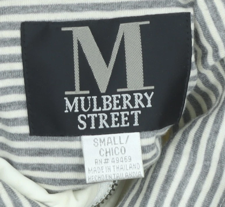 Mulberry Street Womens Jacket Small Beige Grey White Windbreaker - Image 4 of 4