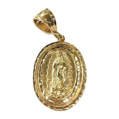 14k18k Gold-filled Lady of Guadalup (Virgin Mary) Pendant(1.5''Hx0.1''W)