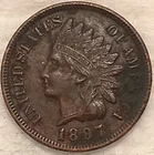 1897 Indian Head Cent Penny 1C - Grade - VF/F - #13628