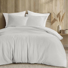 Light Grey Cotton Muslin Comforter Set Queen - Ultra Soft  Lightweight