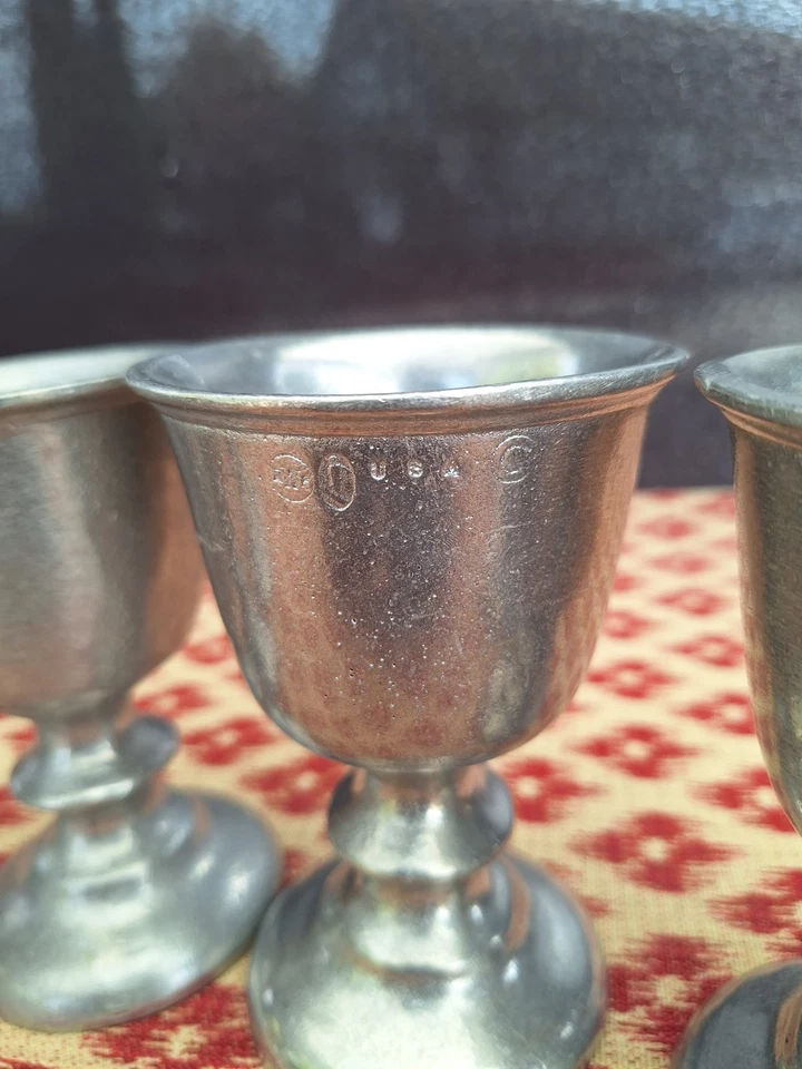 (6) WILTON ARMETALE ARADO TABERNA PATAS DE PELTRE Juego de SEIS COPAS de Bebida de 5" de Alto Foto 4 de 4