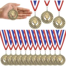 24pcs 2.8 Inch Victory Torch Genuine Award Metal Competition Medal With Ribbon