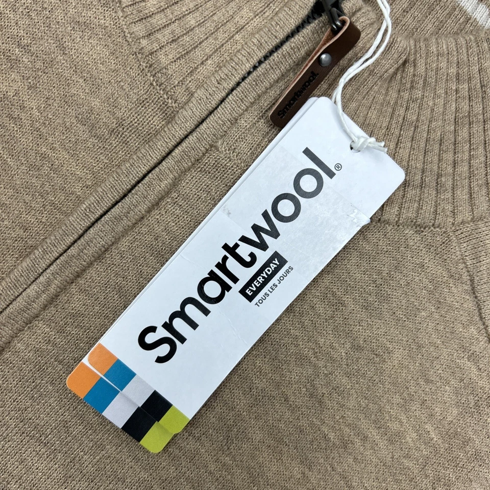 SmartWool 1/2 Zip Sweater Mens XL Toasted Coconut Brown NWT Sparwood Tan - Image 2 of 4