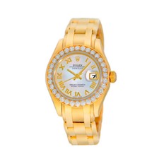 ROLEX 18K Yellow Gold 29mm Pearlmaster Masterpiece 80298 Factory Diamond Box