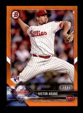 VICTOR ARANO 2018 BOWMAN #66 PAPER ROOKIE ORANGE PARALLEL RC #01/25 BF2536