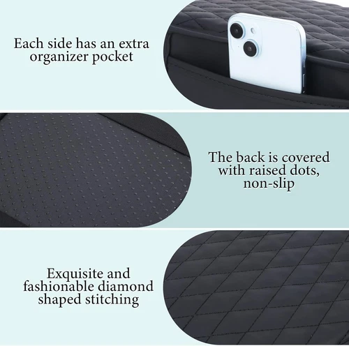 Car Armrest Pad Center Console Box Cover Leather Protector Cushion Accessories - Picture 12 of 14