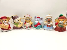 JASCO Caring Critters "CHIMERS" Bisque Porcelain Ornaments - Lot of 6 with Tags